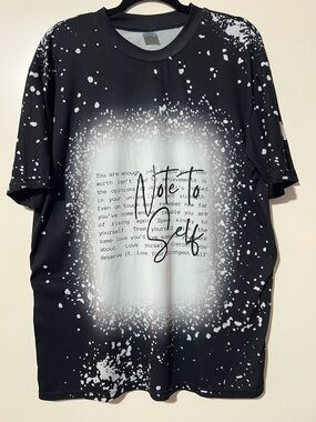 Note To Self Black Inspirational Tee Shirt